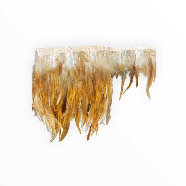 Ostrich Feather Trim - Cream / Goldish