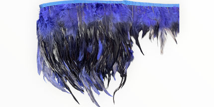 Ostrich Feather Trim - Navy Blue / Black