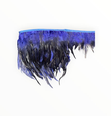 Ostrich Feather Trim - Navy Blue / Black
