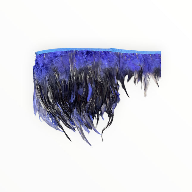 Ostrich Feather Trim - Navy Blue / Black