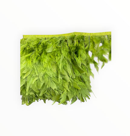 🪶 Dry Feather Trim – Deluxe - Olive Green