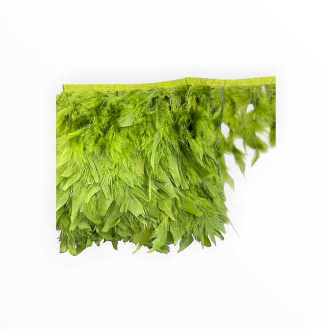 🪶 Dry Feather Trim – Deluxe - Olive Green