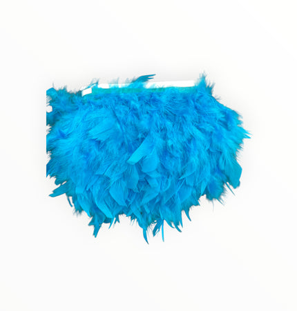 🪶 Dry Feather Trim – Deluxe - Teal Blue