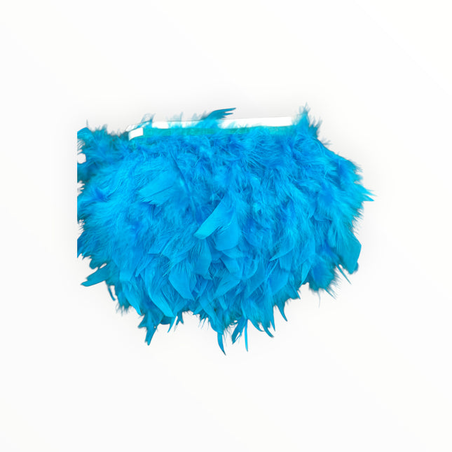 🪶 Dry Feather Trim – Deluxe - Teal Blue