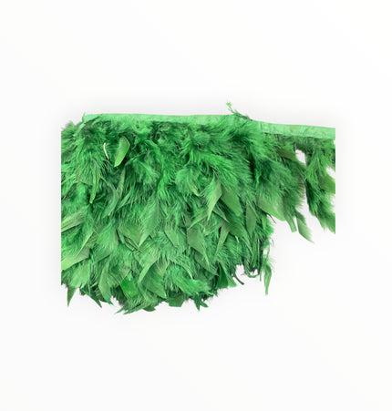 🪶 Dry Feather Trim – Deluxe - Dark Green