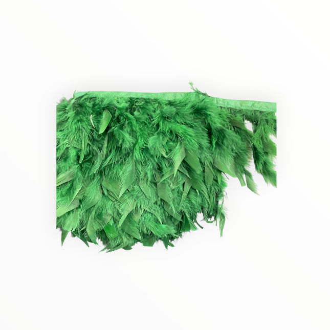🪶 Dry Feather Trim – Deluxe - Dark Green
