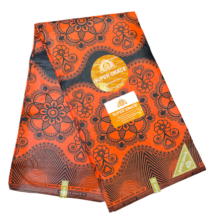 African Print Fabric - 6 Yards - Polycotton