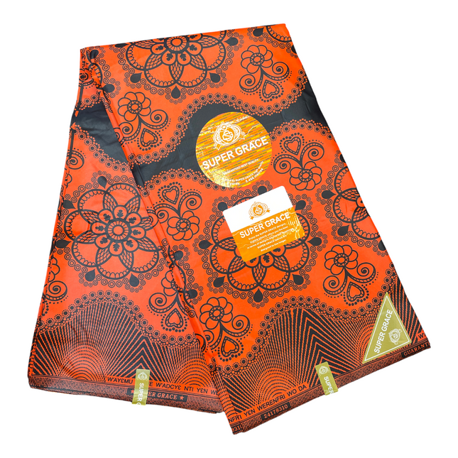 African Print Fabric - 6 Yards - Polycotton