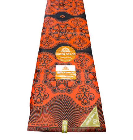 African Print Fabric - 6 Yards - Polycotton