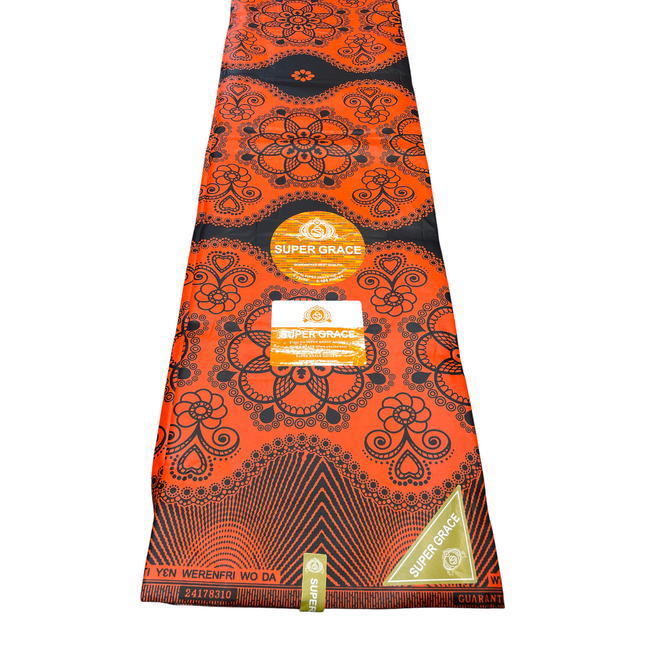 African Print Fabric - 6 Yards - Polycotton