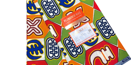 African Print Fabric - 6 Yards - Polycotton