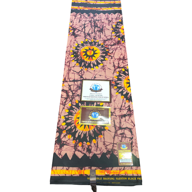 African Print Fabric - 6 Yards - Polycotton