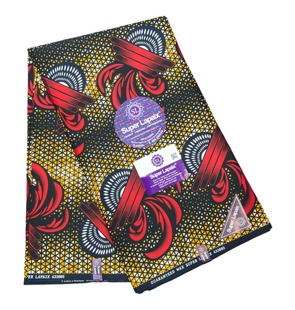 African Print Fabric - 6 Yards - Polycotton