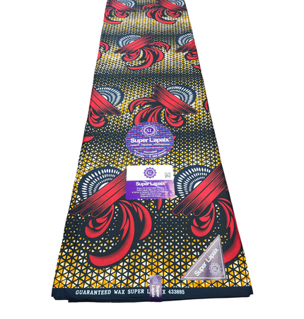 African Print Fabric - 6 Yards - Polycotton