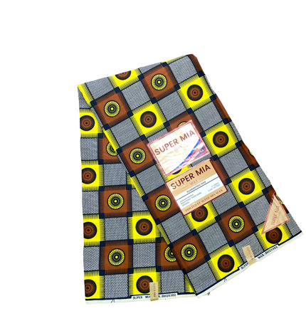 African Print Fabric - 6 Yards - Polycotton