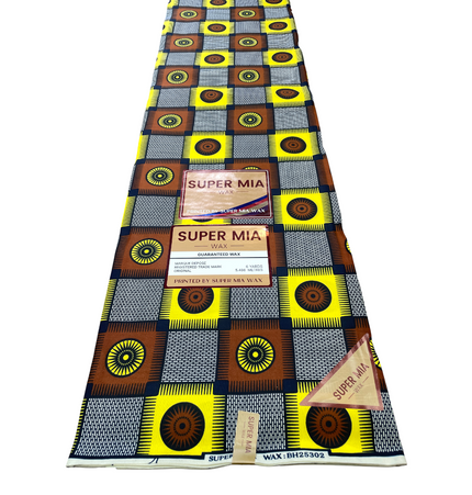 African Print Fabric - 6 Yards - Polycotton