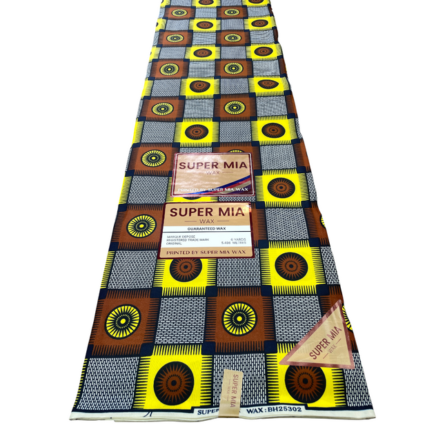 African Print Fabric - 6 Yards - Polycotton