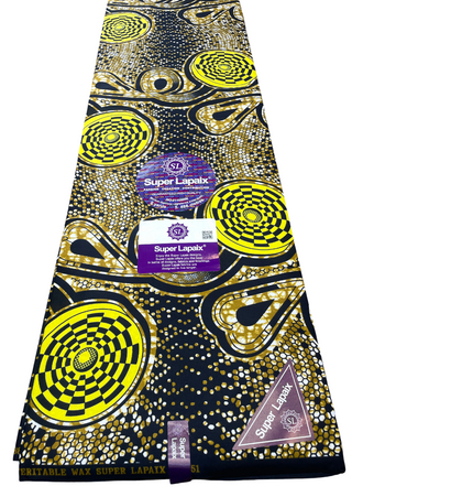 African Print Fabric - 6 Yards - Polycotton