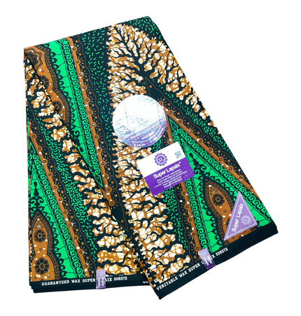African Print Fabric - 6 Yards - Polycotton