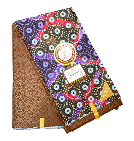 African Print Fabric - 6 Yards - Polycotton