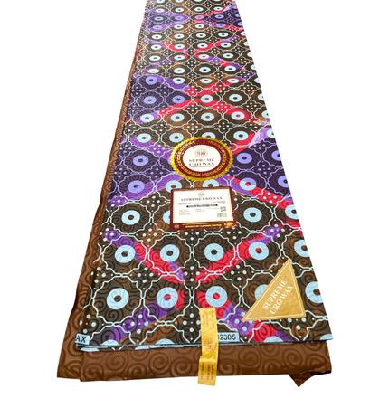 African Print Fabric - 6 Yards - Polycotton