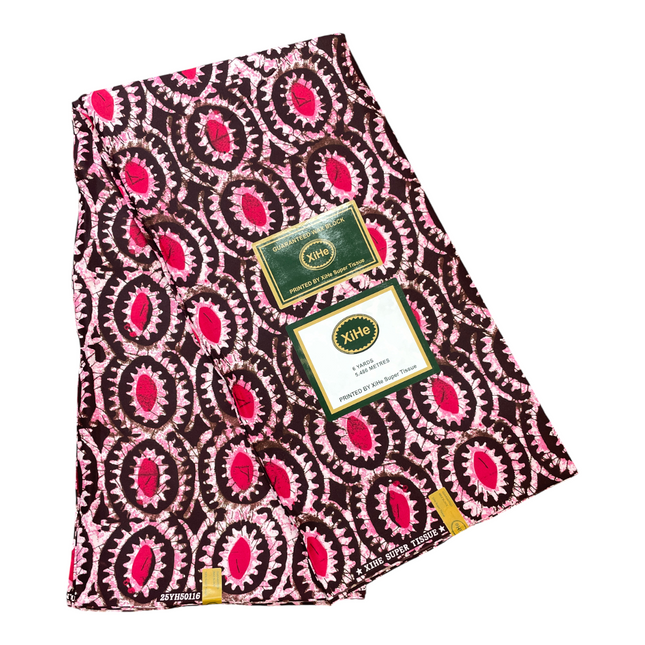 African Print Fabric - 6 Yards - Polycotton