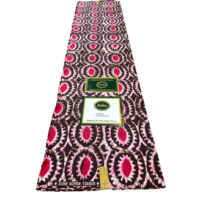 African Print Fabric - 6 Yards - Polycotton