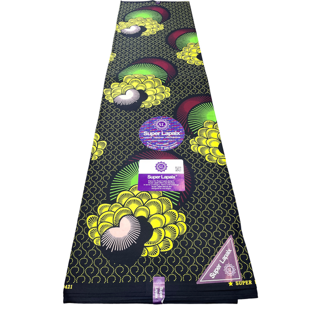 African Print Fabric - 6 Yards - Polycotton