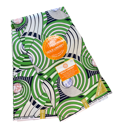 African Shiny Print Fabric - 6 Yards - Polycotton