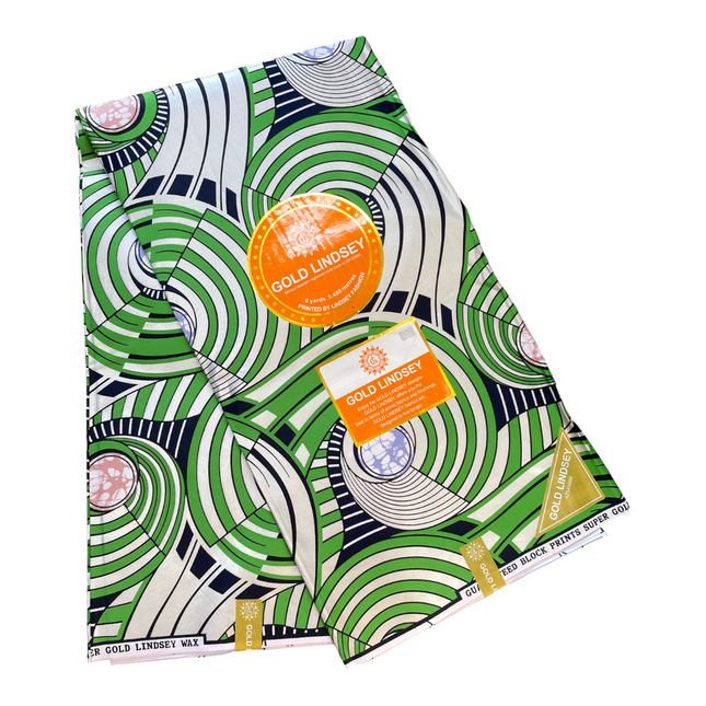 African Shiny Print Fabric - 6 Yards - Polycotton