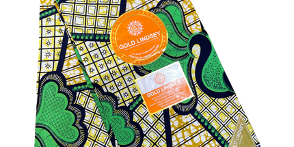 African Shiny Print Fabric - 6 Yards - Polycotton