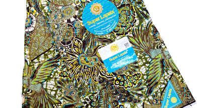 African Shiny Print Fabric - 6 Yards - Polycotton