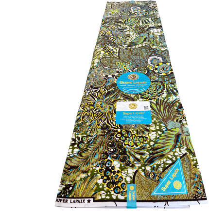 African Shiny Print Fabric - 6 Yards - Polycotton