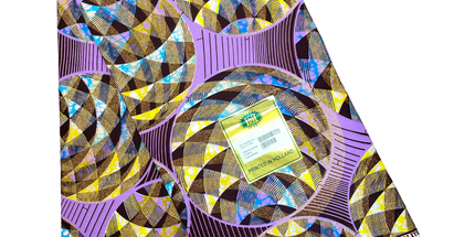 African Shiny Print Fabric - 6 Yards - Polycotton