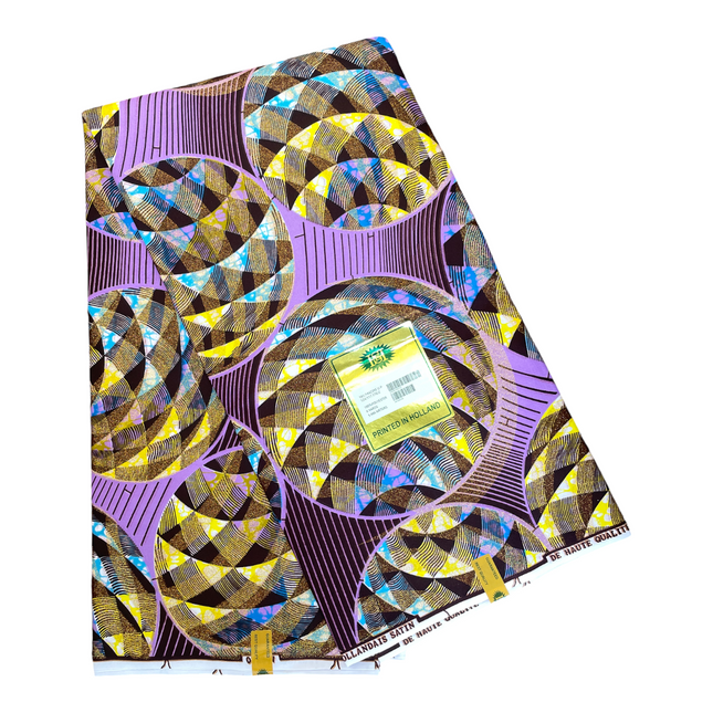 African Shiny Print Fabric - 6 Yards - Polycotton