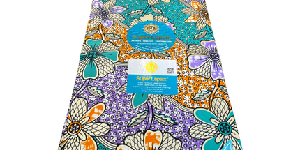 African Shiny Print Fabric - 6 Yards - Polycotton