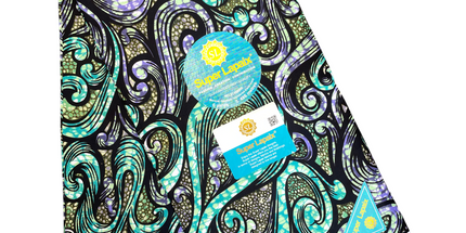 African Shiny Print Fabric - 6 Yards - Polycotton