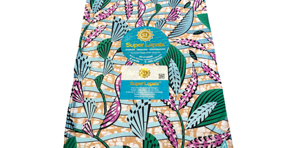 African Shiny Print Fabric - 6 Yards - Polycotton