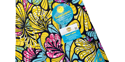 African Shiny Print Fabric - 6 Yards - Polycotton