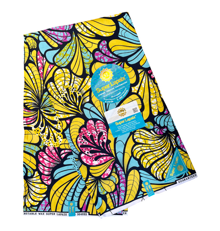African Shiny Print Fabric - 6 Yards - Polycotton