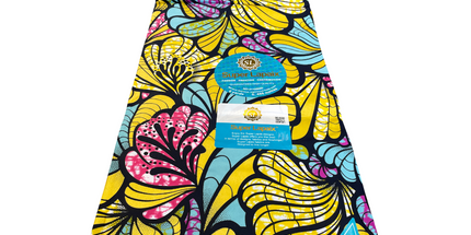 African Shiny Print Fabric - 6 Yards - Polycotton