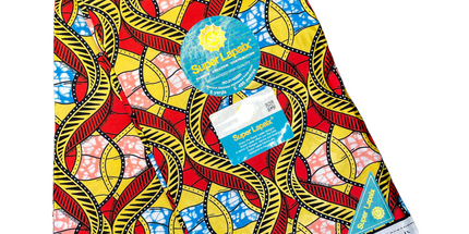 African Shiny Print Fabric - 6 Yards - Polycotton