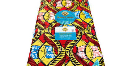 African Shiny Print Fabric - 6 Yards - Polycotton