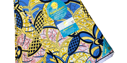 African Shiny Print Fabric - 6 Yards - Polycotton