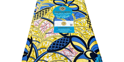 African Shiny Print Fabric - 6 Yards - Polycotton