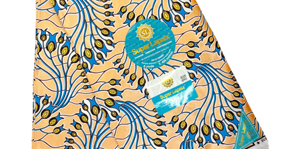 African Shiny Print Fabric - 6 Yards - Polycotton