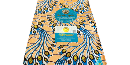 African Shiny Print Fabric - 6 Yards - Polycotton