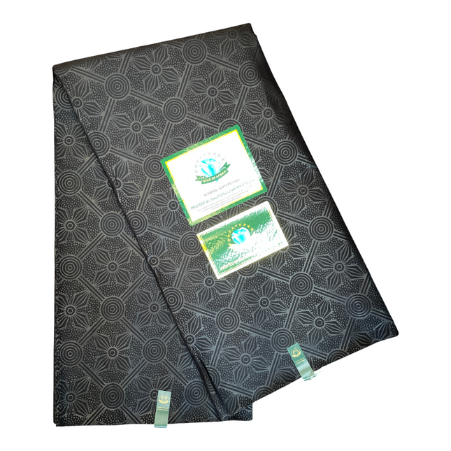 African Shiny Print Fabric - 6 Yards - Polycotton