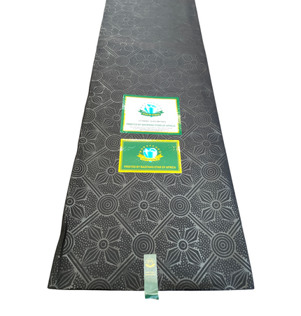 African Shiny Print Fabric - 6 Yards - Polycotton