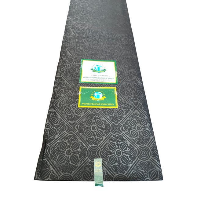 African Shiny Print Fabric - 6 Yards - Polycotton